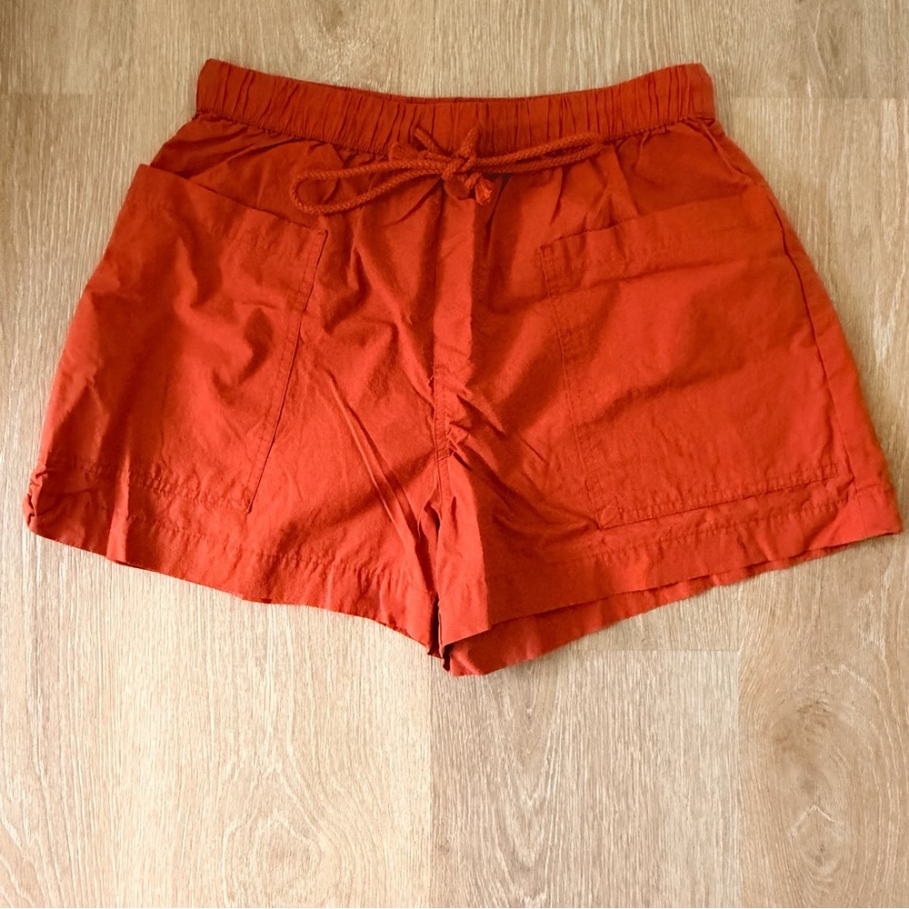 Universal Thread Women’s High Waist Drawstring Shorts - Red Orange